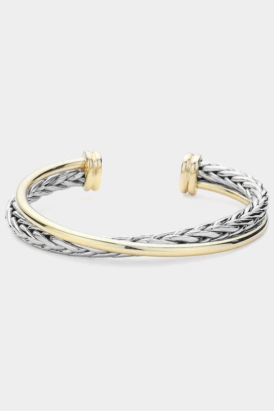 Two Tone Cuff Bracelet .